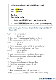 Hemat kata, sebenarnya perbedaan dan definisi kalimat aktif dan pasif terletak pada subjeknya. Kalimat Aktif Dan Pasif Worksheet