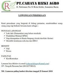 Maybe you would like to learn more about one of these? Lowongan Kerja Pt Cahaya Rizki Agro Ditutup 29 Januari 2018 Blog Pak Pandani