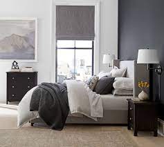 The opulent king shelter bed features tufted luxury upholstery and. Elliot Shelter Footboard Upholstered Storage Bed Pottery Barn