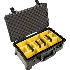 Pelican 1510 Carry On Case With Yellow And Black Divider Set Black Pelican Case Case Pelican