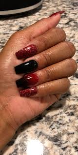 Black And Red Coffin Nails Pin By Debby Broe On Nails Red Nail Designs Nails Red Nails