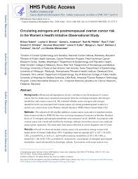 Ovarian cancer often mimics perimenopause do what is right for you: Pdf Circulating Estrogens And Postmenopausal Ovarian Cancer Risk In The Women S Health Initiative Observational Study