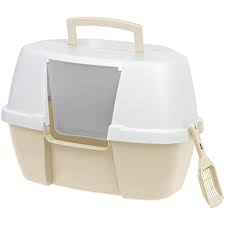 Iris Large Hooded Corner Litter Box With Scoop Almond Want To Know More Click On The Image This Is An Affiliate Link Cat Litter Box Litter Box Litter