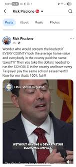 6:01 AOL < Rick Piscione Posts About Reels Photos Rick Piscione 4h · Wonder  who would scream the loudest if EVERY COUNTY took the average home value  and everybody in the county