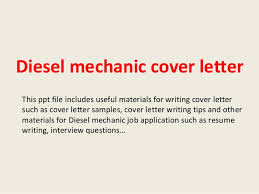 Diesel Mechanic Cover Letter