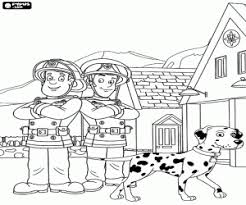 Sam El Bombero Para Colorear