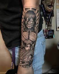 From attack on titan tattoo sleeves to wings of freedom and survey corps tattoos, every aspect of the anime gets transformed into wicked fan art in some way shape or form. Attack On Titan Eren Tattoo Tatuirovki Mechty Novye Tatuirovki Tatuirovka Na Ruke