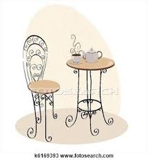 Drawing Of French Cafe Table K6169393 Search Clipart Illustration Fine Art Prints And Eps Vector Graphics Images K French Cafe Cafe Tables Coffee Chairs