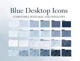 Blue Desktop Folder Icons For Mac Windows Mac Desktop Etsy In 2022 Desktop Icons Desktop Wallpaper Organizer Folder Icon