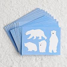 All you need is adhesive and something to color Polar Bear Holiday Card Set Paper Source