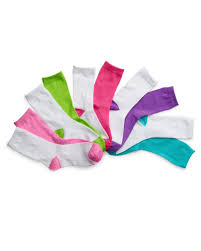 Hanes G41p10 Girls Low Cut Ez Sort Socks Assorted 10 Pack