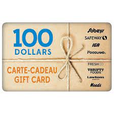 The resolution of any issues will be solely between you and the card. Sobeys 100 Gift Card Staples Ca