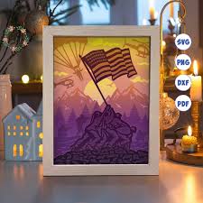 Marines Paper Cut Light Box Template, 3D Shadow Box SVG Files, Shadow Box  Paper Cut, Light Box SVG, 3D Papercut Light Box SVG File