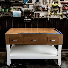 Build the simple, sturdy, garage workbench on the right with just a few tools and a small investment in materials! Garage Workbench Plans Love Create Celebrate