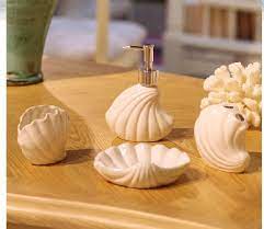 Use seashell bathroom accessories to bring a touch of the beach into your bath and the warmth of the tropics into do you want to add a coastal or tropical touch to your bath? Mediterranean Style Sea Shells Ceramic Bathroom Accessories Set Bathroom Sets Sanitary Ware Bathroom Suit Bathroom Products 089 Product Screening Accessories Bagaccessories Iphone Aliexpress
