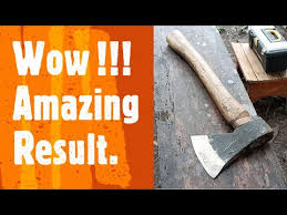 The easiest and simplest way you can go about sharpening your hatchet is to purchase a mill file. Axe Sharpening Reshaping Restoring With Angle Grinder Sandpaper And Carborundum Stone Youtube
