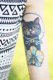 Awesome Cat Tattoo Love The Orchid Tattoos Respect Tattoo Hot Tattoos