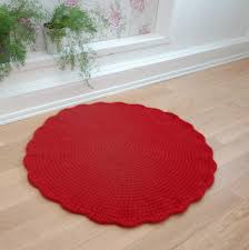 Red Round Rug Wool Carpet Red Carpet Crochet Rug Large Etsy Wool Carpet Round Rugs Wool Rug