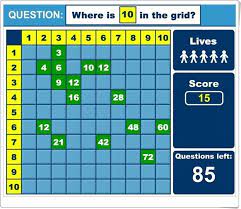 Tablas De Multiplicar En La Cuadricula Juego De Matematicas De Primaria Tablas De Multiplicar Juegos De Matematicas Tablas