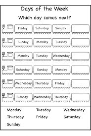 Free Days Of The Week Worksheets Preschool Worksheets English Worksheets For Kids 2nd Grade Math Worksheets