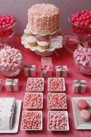 Baby Shower For A Girl Pink Dessert Tables Pink Desserts Dessert Buffet