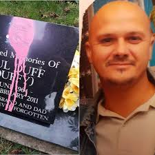 Football fan's gravestone damaged after vandals painted over club badge