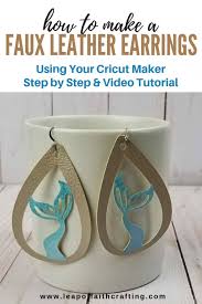Suitable for use with silhouette studio, cricut, photoshop and. Faux Leather Earrings Cricut Tutorial Make Cute Mermaid Earrings Leap Of Faith Crafting