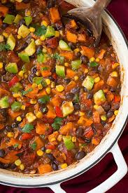 Roasted Sweet Potato And Black Bean Chili Cooking Classy Roasted Sweet Potatoes Sweet Potato Black Bean Chili Veggie Chili Recipes