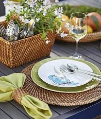 Artesia Round Rattan Honey Placemat Reviews Crate And Barrel Dinner Table Decor Table Decorations Table Settings