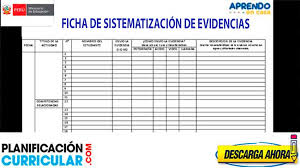 Colaboración y trabajo en equipo 7. Fabuloso Ficha De Sistematizacion De Evidencias Para Inicial Primaria Secundaria Planificacion Curricular