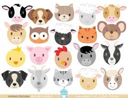 Farm Animal Faces Clipart Farm Animals Clip Art Nursery Clip Art Sheep Cow Pig Horse Dog Cat Goat Horse Owl Chicken Farm Animal Crafts Baby Farm Animals Animal Crafts For Kids