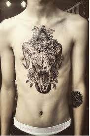 Tattoos Of The Baphomet Inked Magazine Tattoos Chest Tattoo Black And Grey Tattoos