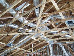 The unit or the ductwork in the attic leads to cold drafts in the winter and warm shots in the summer, along with a bunch of wastage. please see the hole in the wall between garage and bonus room. Duct Dynasty Building Science Corporation