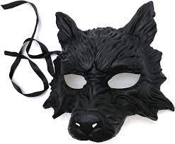 Amazon.com: MasqStudio Black Wolf Mask Animal Masquerade Halloween Costume  Cosplay Party mask (BLACK) : Home & Kitchen