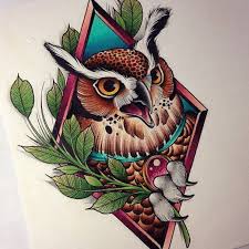 Pin By Pong Piyawat On Neo Traditional Tattoo Traditional Owl Tattoos Owl Tattoo Design Animal Tattoos