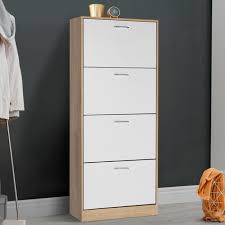 Meuble a chaussures tournant et derniers l'espace dans chaussure tournant vous trouverez tournant vous en bois zumba armoire à chaussures 3 portes votre maison 88,2 x 28,9 cm. Meuble A Chaussures Imitation Hetre 4 Portes Blanches Cdiscount Maison