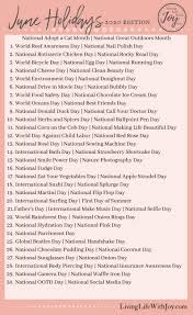 What S New On Living Life With Joy June 2020 Living Life With Joy In 2020 National Holidays Silly Holidays National Holiday Calendar
