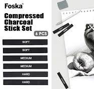 Foska New Item Compressed Charcoal Stick Set for Drawing ...