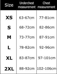 Size Chart Female Wrap Top