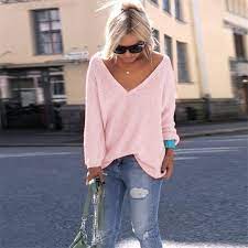 Les poignets et le bas sont pull pour femme col en v automne 2017 composition : Pull Femme Leger Col V Grande Taille En Maille Rose Rose Cdiscount Pret A Porter