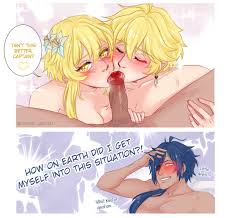 Post 4229034: Aether cosmic_artsu Genshin_Impact Kaeya_Alberich Lumine