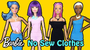 How To Make No Sew Clothes For Barbie Dolls Diy Easy Doll Crafts Mak Sewing Barbie Clothes Diy Barbie Clothes Doll Clothes Barbie