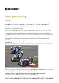 Marco has recently fallen in love with the painter sandra. Ultima Gara Black Cup