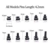 Hilitchi 200-Pcs 6 x 6mm Tactile Push Button Switch Micro Momentary Tact  Assortment Kit - 10 Value / 4 Pins: Amazon.com: Industrial & Scientific