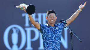 United states' collin morikawa holds up the claret jug trophy as he poses for photographers on the 18th green after winning the british. Sjeq0ao6euhlvm