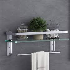 Check spelling or type a new query. Buy Glass Bathroom Shelf With Towel Bar Volpone Rustproof Metal Wall Mounted Storage Shelves For Kitchen Bathroom 1 Pack Silver Transparent Glass Online In Turkey B087rkbpw2