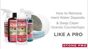 Learning how to remove hard water stains from granite will eliminate the dullness and return its luster. How To Remove Hard Water Deposits Deep Clean Granite Countertops Like A Pro Youtube