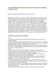 91/271/cee din 21 mai 1991 privind tratarea apelor urbane reziduale şi nr. Legea 272 2004 Privind Protectia Si Promovarea Drepturilor Copilului Republicata 2014