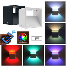 Novostella 2 pack 20w rgb led flood light, 44 keys controller, 20 colors 6 modes, dimmable color changing floodlight, ip66 waterproof, wall washer lights, outdoor garden stage landscape lighting 4.7 out of 5 stars 1,530 Rgb Cube Led Wall Lights Modern Up Down Sconce Lighting Fixture Lamp With Remote Ebay