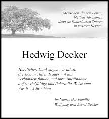 Mai 1965 in wien) war ein politiker der österreichischen volkspartei (övp). Hedwig Decker Trauerportal Ortenau